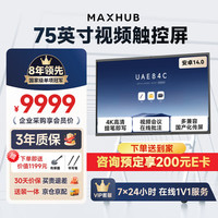 MAXHUB 会议平板一体机触摸屏教学一体机高清智慧屏电子白板视频会议大屏书写投屏新锐75英寸EG75