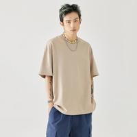 GOLFCROSS 纯棉重磅男女同款夏季简约宽松情侣t恤透气舒适短袖t恤男