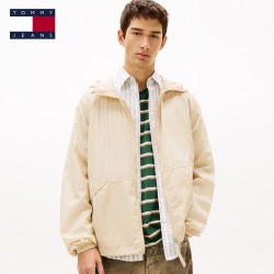 TOMMY HILFIGER Tommy26秋冬男女同款休闲签字印花徒步连帽夹克外套