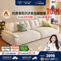 帕沙曼 云朵沙发布艺客厅小户型现代简约雪尼尔太空云沙发可拆洗 2900ZF 3.1米多人位