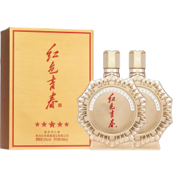 红色青春金色年华酱香型白酒高端商务宴请送长辈53度500ml*2瓶