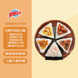京鲁远洋 国产冷冻饭团组合5种口味500g5枚方便菜海鲜水产儿童早餐寿