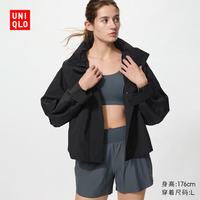 优衣库 防风立领茄克女装/外套夹克484709 09 黑色 S