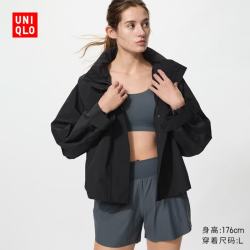 优衣库 防风立领茄克女装/外套夹克484709 09 黑色 S