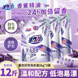 活力28 薰衣芬芳洗衣液2kg家用实惠袋装 去渍洁净持久留香正品 2kg*3袋 共12斤