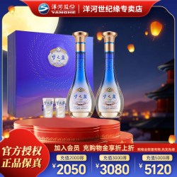 洋河 蓝色经典 梦之蓝乐享版 45度500mL*2瓶 礼盒装 团圆送礼白酒
