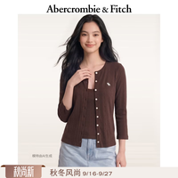 Abercrombie & Fitch 小麋鹿图案纯棉带胸垫背心T恤开衫两件套26秋女装139-6495 棕色 S (165/88A)