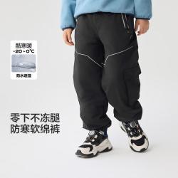 巴拉巴拉 户外防水棉裤儿童裤子加绒男童女童裤子冬款小童中大童运动裤保暖