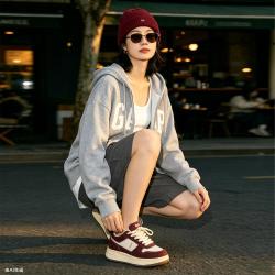 Gap 女装2026秋季款logo胶印抓绒宽松连帽开衫卫衣外套2SS623055