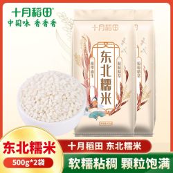 十月稻田 [粘糯回甘]十月稻田优质东北糯米2斤起真空装包粽子酿酒江米