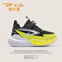 德尔惠 皮面儿童鞋子男童跑鞋2026秋季新款透气超轻女童运动休闲鞋