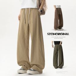 工装裤男2026新款美式潮牌机能弯刀裤纯色直筒男裤秋季纯棉休闲裤