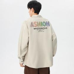 d&x 秋季青少年户外翻领运动衬衫休闲校园男士衬衫百搭长袖衬衣外套男