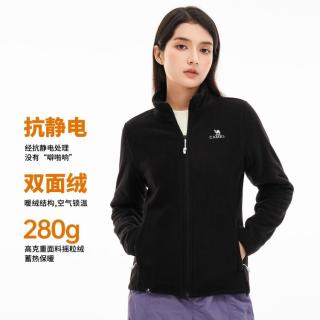 骆驼 抓绒衣女户外早秋保暖打底衫立领加绒抓绒内胆外套
