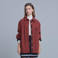 TEENIE WEENIE 小熊女装冬季复古时尚衬衫式格纹毛织毛呢大衣外套