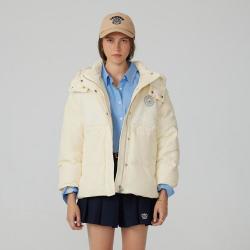 TEENIE WEENIE 小熊女装连帽羽绒服冬季仿羊羔毛撞色拼接休闲舒适时尚保暖外套