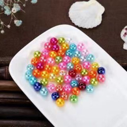 彩色直孔仿珍珠高亮水磨有孔ABS塑料珍珠diy材料饰品配件