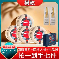 AT长白山高品质人参蜜片45克/罐  4罐+礼袋1+人参2