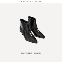 NZ10071高端设计师款高跟鞋时尚粗跟短靴