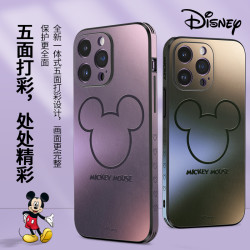 迪士尼 适用iphone14ProMax简约米奇卡通皮纹全包13防摔手机壳