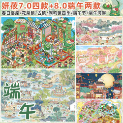 造景贴纸DIY可爱卡通微缩大场景拼贴