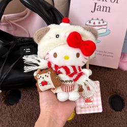 正版hellokitty冬日小狗kt三丽鸥包包挂件节日书包送人生日礼物女
