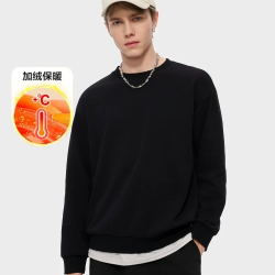 加厚加绒防寒情侣套头衫秋冬新款休闲宽松针织卫衣