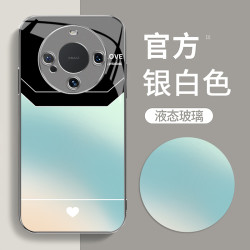 适用华为Mate60Pro手机壳轻奢时尚电镀银玻璃全包个性防摔保护套