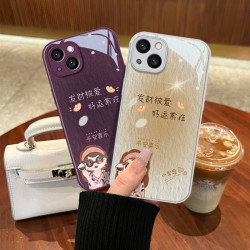汇客凡品 发财小富婆苹果13/14/15全包手机壳vivo/oppo华为mate60玻璃壳女