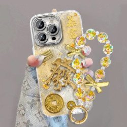 汇客凡品 金币發顺适用苹果VIVO华为OPPO小米精孔冰川纹iPhone16手机壳