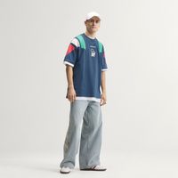adidas 意大利队足球休闲文化纯棉宽松短袖T恤男新款