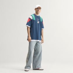 adidas 意大利队足球休闲文化纯棉宽松短袖T恤男新款