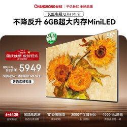 长虹 电视85英寸壁画Mini LED一级能效XDR PRO4000nits高亮 2800分区6+64GB智能平板电视85U7H Mini
