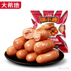 大希地 脆皮烤肠黑椒味 500g （12任选5件）