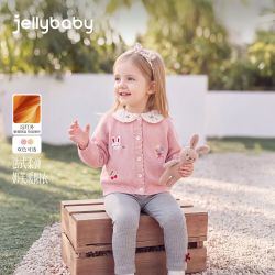 jellybaby 26新品小童女童毛衣开衫露营宽松
