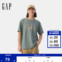 Gap 797924 纯棉字母印花 绿色 XS 男士T恤