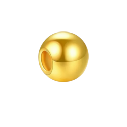 科莲娜 黄金手链足金999黄金转运珠小金珠散珠串珠光面3D硬金金汇