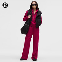 lululemon 丨Scuba 女士中腰阔腿运动裤*拉绒*亚洲版型 LW5GX8A 浆果朗姆红 M