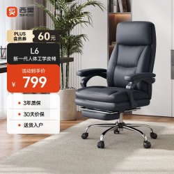西昊 人体工学 老板椅  L6D-Lite黑色 猫抓皮 人体工学设计