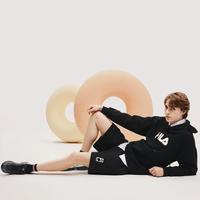 FILA 情侣款运动卫衣男女同款时尚宽松百搭针织连帽上衣