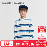 巴拉巴拉 balaOne童装儿童毛衫女童冬新款宝宝纯棉打底衫男针织衫 蓝色调00488 130