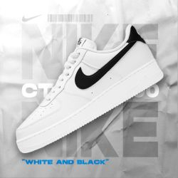 NIKE Air Force 1"White and Black" 革街头风低帮板鞋CT2302-100
