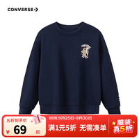 匡威 童装男童加绒卫衣冬季新款休闲运动百搭宽松英伦风打底衫 藏青蓝CNVN-FW-J342