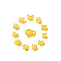 周大福 十二生肖马年生肖足金黄金转运珠配绳多款