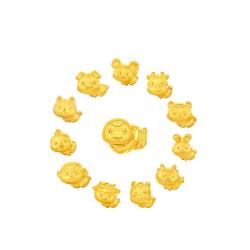 周大福 十二生肖马年生肖足金黄金转运珠配绳多款