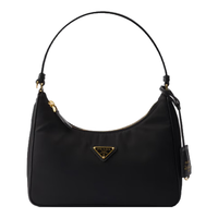 PRADA Re-Edition 2005 Re-Nylon迷你手袋 黑色-金色徽标