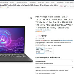 微星 Prestige AI Evo laptop