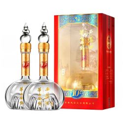 华山论剑 10年 45%vol 凤香型白酒  500ml*2瓶（送酒具）