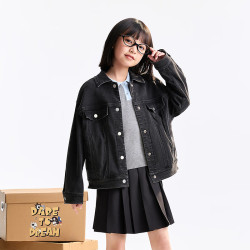 安奈儿 童装男童女童牛仔外套
