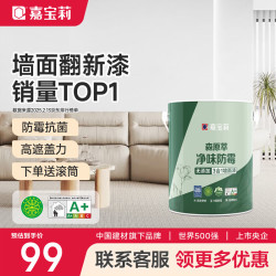嘉宝莉 内墙乳胶漆净味无添加墙面漆家用室内白色水性环保油漆涂料6.4kg